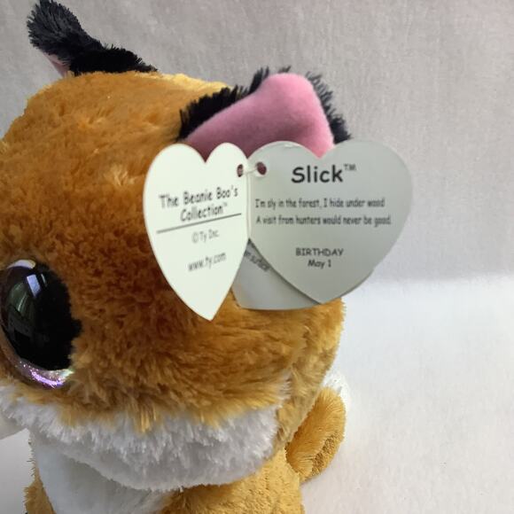 Ty Beanie Boo Slick the Fox - NWT - 10" Plush Beanie Boo - Picture 6 of 7